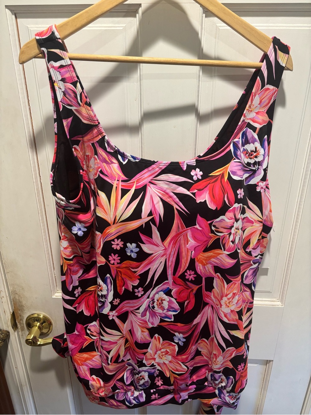 Floral Swimsuit Top - Pink/Black